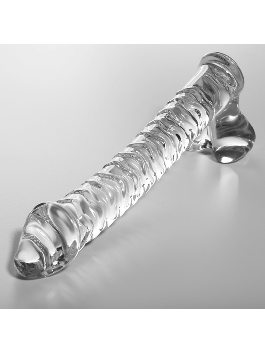 NEBULA SERIES BY IBIZA - MODEL 23 DILDO BOROSILICATE GLASS CLEAR 21.5 