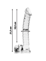 NEBULA SERIES BY IBIZA - MODEL 23 DILDO BOROSILICATE GLASS CLEAR 21.5 