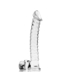 NEBULA SERIES BY IBIZA - MODEL 23 DILDO BOROSILICATE GLASS CLEAR 21.5 