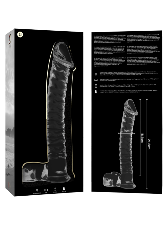 NEBULA SERIES BY IBIZA - MODELLO 23 DILDO IN VETRO BOROSILICATO TRASPA