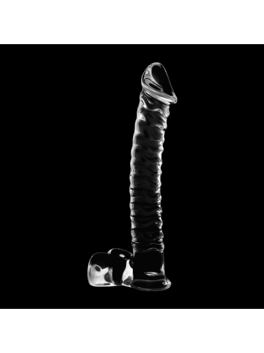 NEBULA SERIES BY IBIZA - MODEL 23 DILDO BOROSILICATE GLASS CLEAR 21.5 