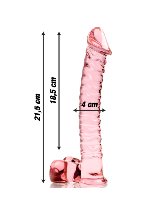 NEBULA SERIES BY IBIZA - MODELO 23 DILDO VIDRO BOROSILICADO ROSA 21.5 