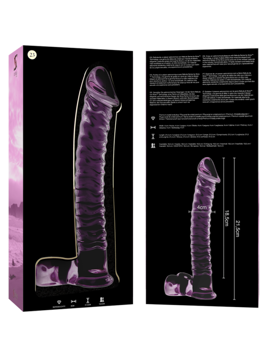 NEBULA SERIES BY IBIZA - MODELLO 23 DILDO IN VETRO BOROSILICATO ROSA 2
