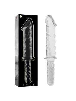 NEBULA SERIES BY IBIZA - MODEL 24 DILDO BOROSILICATE GLASS CLEAR 28.5 