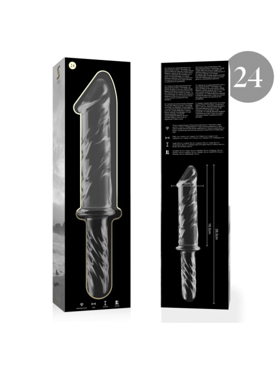 NEBULA SERIES BY IBIZA - MODEL 24 DILDO BOROSILICATE GLASS CLEAR 28.5 