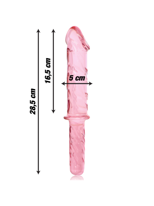 NEBULA SERIES BY IBIZA - MODEL 24 DILDO BOROSILICATE GLASS PINK 28.5 C