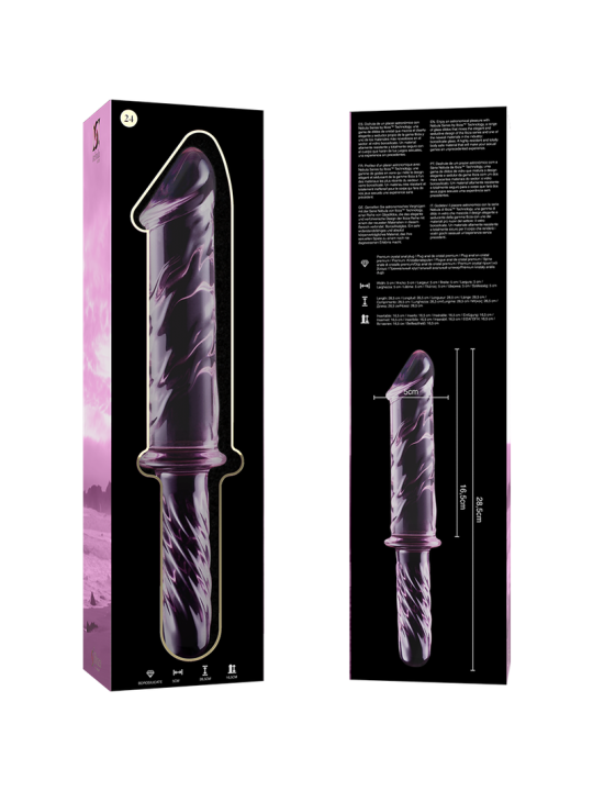 NEBULA SERIES BY IBIZA - MODELL 24 DILDO BOROSILIKATGLAS ROSA 28.5 CM 