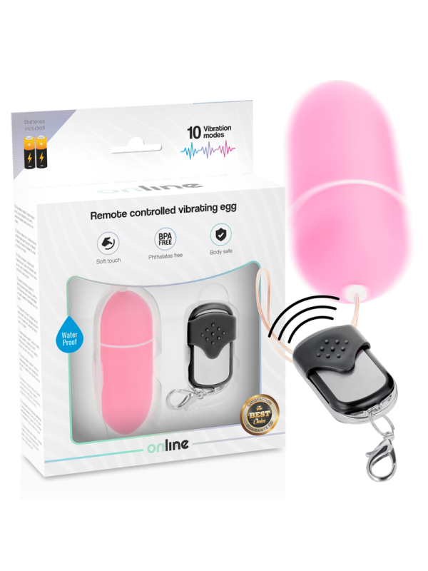 ONLINE - OVO VIBRANTE COM CONTROLE REMOTO L ROSA