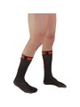MACHO - DUNNE SOKKEN ZWART/ROOD ONE SIZE