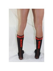 MACHO - DUNNE SOKKEN ZWART/ROOD ONE SIZE