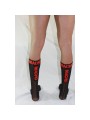 MACHO - CHAUSSETTES FINES TAILLE UNIQUE NOIR/ROUGE