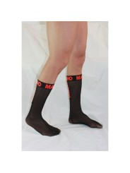 MACHO - MEIAS FINAS TAMANHO ÚNICO PRETO/VERMELHO