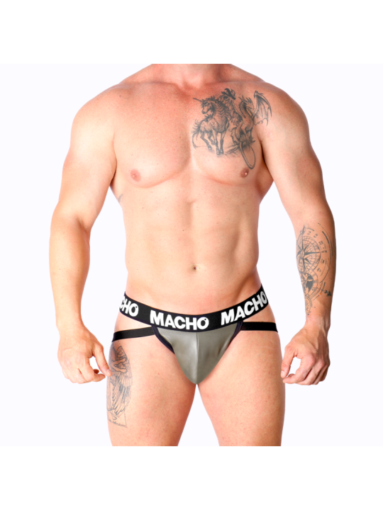 MACHO - MX27GR LEATHER JOCK GRAY BEIGE XL