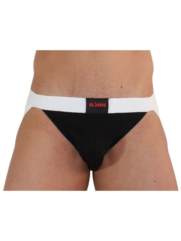 BURN - 004 JOCK GLÄNZEND SCHWARZ / WEISS XL