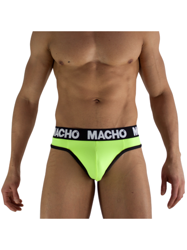 MACHO - MTG001 CALCINHA FIO DENTAL AMARELA FLUORESCENTE TAMANHO L