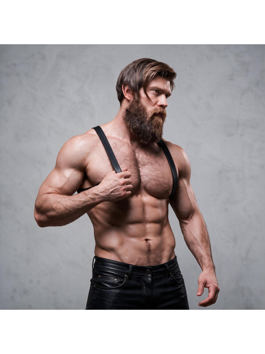 FETISH SUBMISSIVE ATTITUDE - ECO-LEDEREN HARNESS BACK MAN