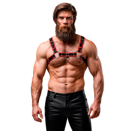 FETISH SUBMISSIVE ATTITUDE - ARNÊS DE PEITORAL DE COURO ECOLÓGICO MASC