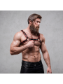 FETISH SUBMISSIVE ATTITUDE - ARNÉS ECOPIEL PECHO HOMBRE NEGRO/ROJO