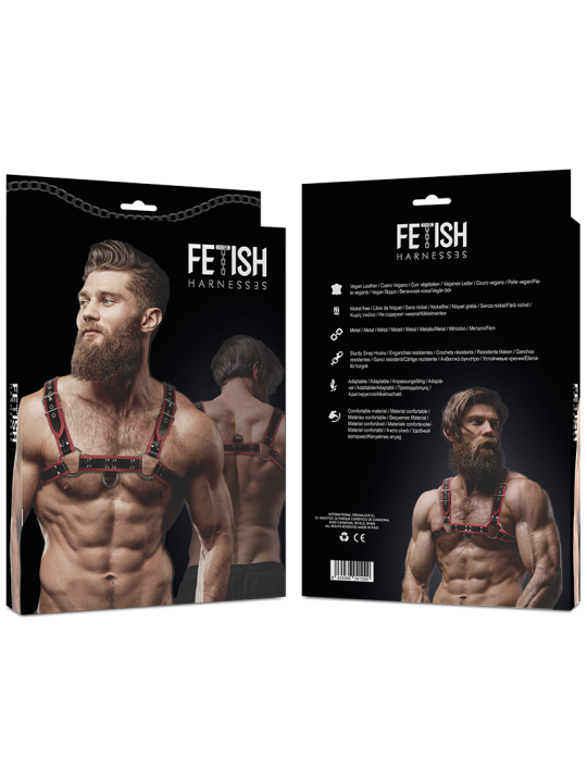 FETISH SUBMISSIVE ATTITUDE - HARNAIS DE POITRINE EN ÉCO-CUIR POUR HOMM