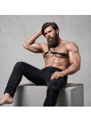 FETISH SUBMISSIVE - ATTITUDE MENS CROSSED SHOULDER ECO LEATHER HARNESS