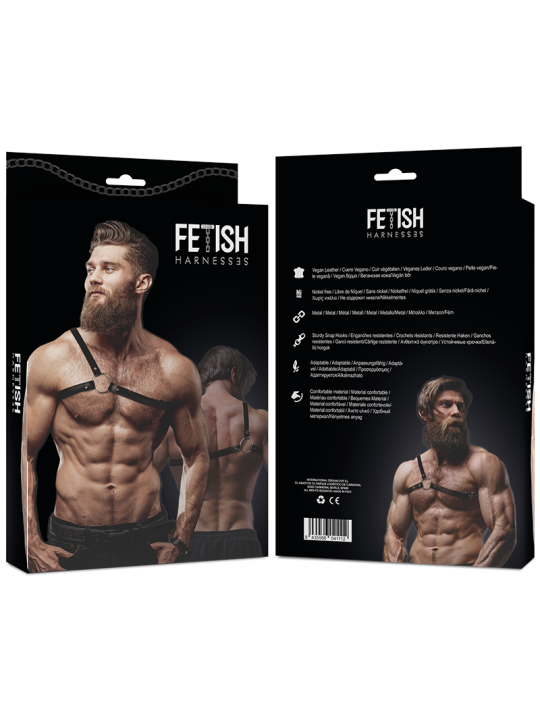 FETISH SUBMISSIVE - HARNAIS EN CUIR ÉCOLOGIQUE POUR HOMMES ÉPAULES CRO