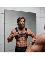 FETISH SUBMISSIVE ATTITUDE - MENS ECO-LEATHER CHEST HARNESS