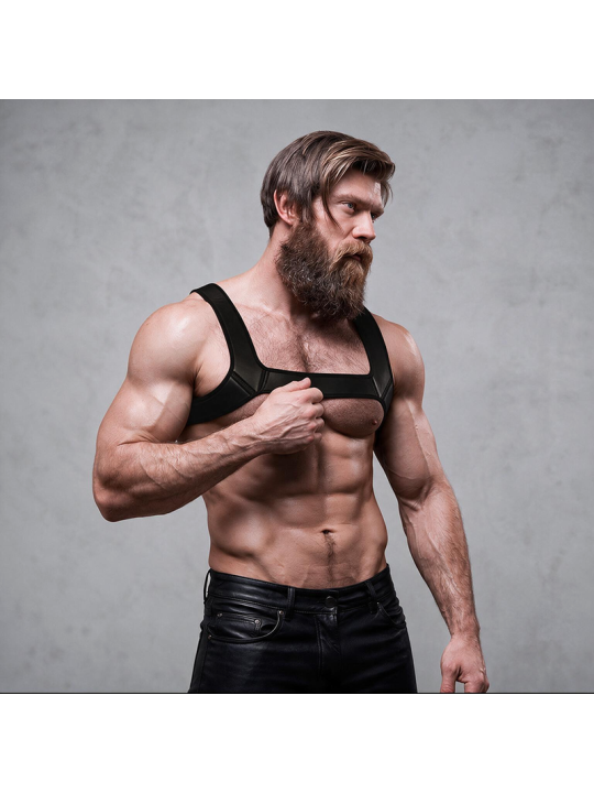 FETISH SUBMISSIVE ATTITUDE - ARNÊS DE PEITO DE NEOPRENE PARA HOMENS TA