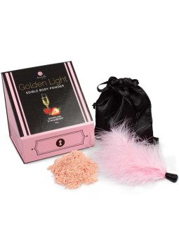 SECRETPLAY - GOLDEN LIGHT KIT EETBARE POEDER EN PEN AARDBEIEN & CAVA