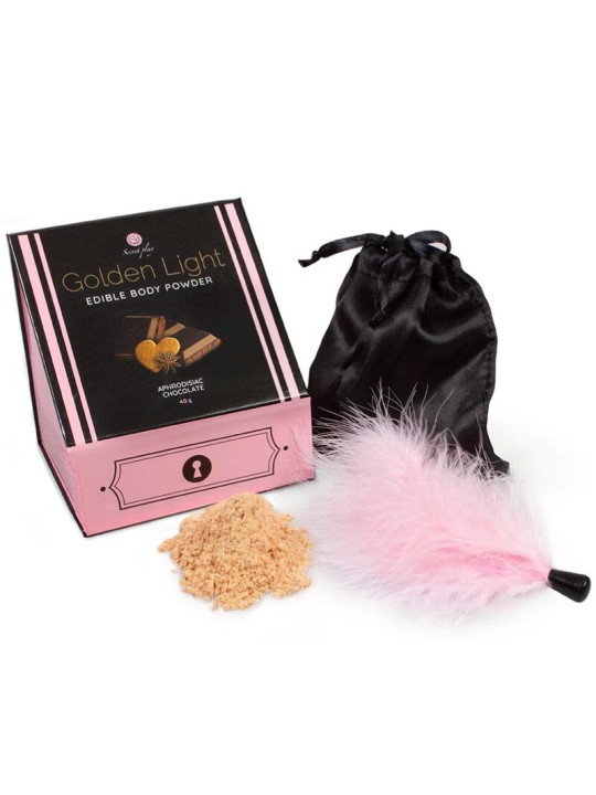 SECRETPLAY - GOLDEN LIGHT KIT APHRODISIAKUM, ESSBARES SCHOKOLADENPULVE