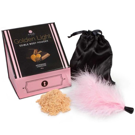 SECRETPLAY - GOLDEN LIGHT KIT APHRODISIAC CHOCOLATE EDIBLE POWDER & FE