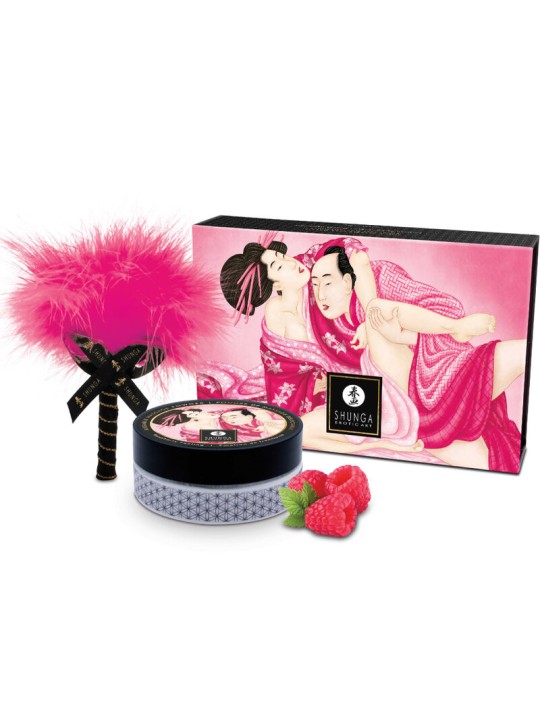 SHUNGA - KIT DE POUDRE DE MASSAGE COMESTIBLE FRAMBOISE