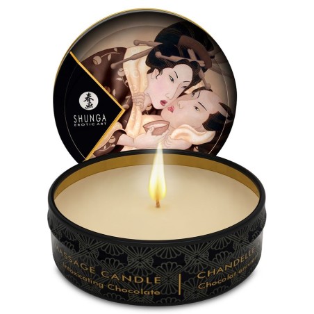 SHUNGA - MINI CARESS BY CANDELIGHT CHOCOLADE MASSAGEKAARS 30 ML