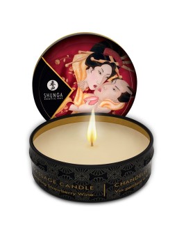 SHUNGA - MINI CARESS POR CANDELIGHT MORANGOS E VELA DE MASSAGEM CAVA 3