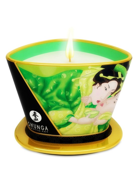 SHUNGA - MINI CARESS BY CANDELIGHT MASSAGE CANDLE T GREEN 170 ML