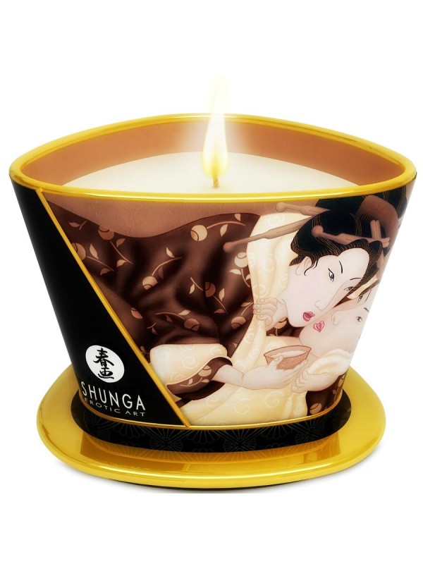 SHUNGA - MINI CARESS BY CANDELIGHT CHOCOLADE MASSAGEKAARS 170 ML
