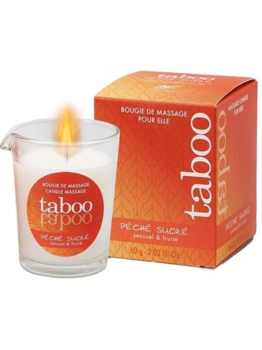 RUF - TABOO BOUGIE DE MASSAGE POUR ELLE PECHE SUCRE PARFUM NECTARINE