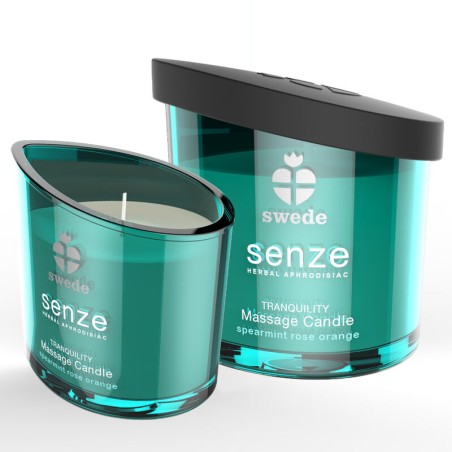 SWEDE - BOUGIE DE MASSAGE SWEEDE SENZE TRANQUILITY MENTHE VERTE, ROSE,
