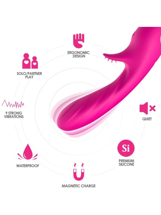 ARMONY - VIBRADOR ROMANCE COM ESTIMULADOR FÚCSIA