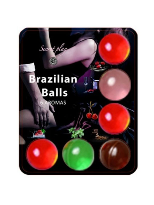 SECRETPLAY - 6 HOT BALLS LUBRICANTE CON AROMA DE FRUTAS