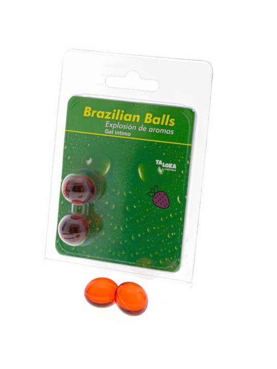 TALOKA - 2 BOLAS BRASILEIRAS GEL ÍNTIMO DE MORANGO