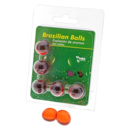 TALOKA - BRAZILIAANSE BALLEN INTIMATE GEL AARDBEI & CHOCOLADE 5 BALLEN