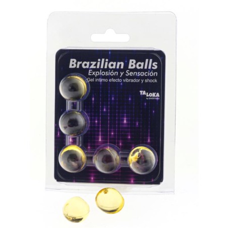 TALOKA - 5 BOLAS BRASILEIRAS GEL EMOCIONANTE VIBRANTE E EFEITO DE CHOQ