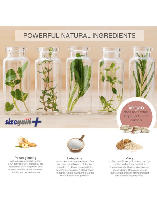 SizeGain Plus – Complemento alimenticio para aumentar el tamaño del pe