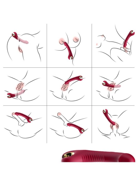 ARMONY - PRINCE DILDO VIBRADOR E ROTATOR VERMELHO