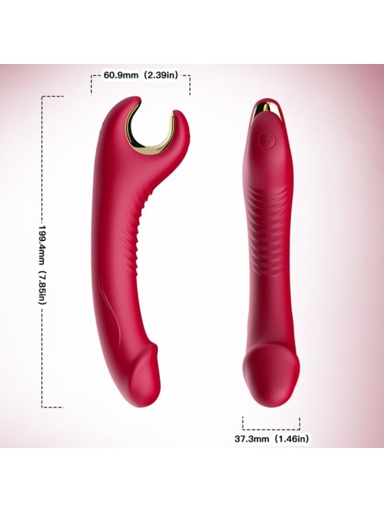 ARMONY - PRINCE DILDO VIBRADOR E ROTATOR VERMELHO