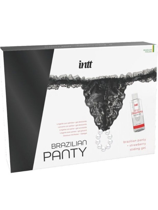 INTT RELEASES - CALÇA PRETA BRASILEIRA COM PÉROLAS E GEL LUBRIFICANTE 