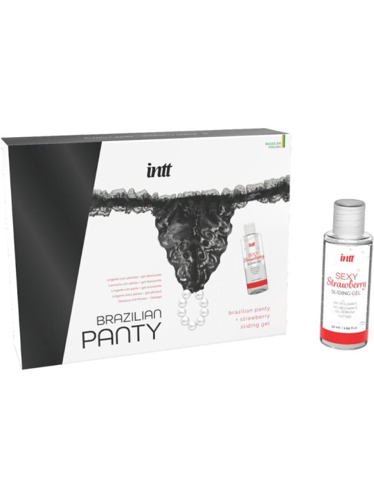INTT RELEASES - CALÇA PRETA BRASILEIRA COM PÉROLAS E GEL LUBRIFICANTE 