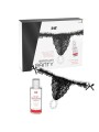 INTT RELEASES - BRAZILIAN BLACK PANTY WITH PEARLS AND LUBRICANT GEL 50