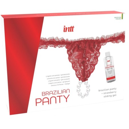 INTT RELEASES - BRAZILIAN RED PANTY WITH PEARLS AND LUBRICATING GEL 50