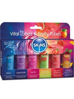SKINS - VITAL & FRUITY GLIJMIDDELEN KIT SMEERMIDDELEN 6 x 12 ML